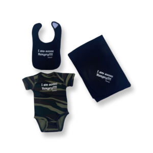 BabySi Camo Onesie, Blanket, and Bib