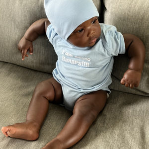 BabySi Sky Blue Onesie, Hat, and Bib